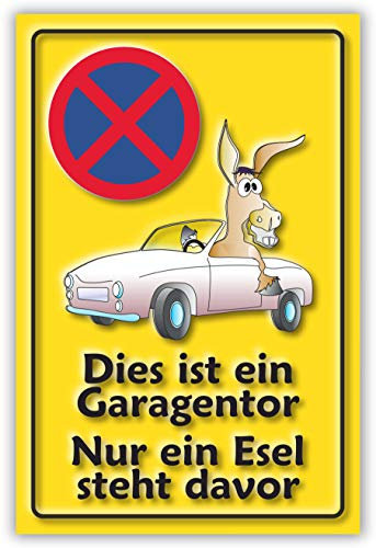 SCHILDER HIMMEL anpassbares Parkverbot Parken verboten Esel Schild 29x21cm Kunststoff, Nr 51 eigener Text/Bild verschiedene Größen/Materialien