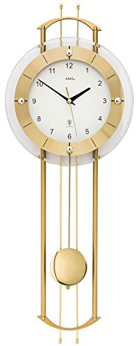 AMS F5257 Funk Pendeluhr, Holz, Mehrfarbig, 73 x 31 x 18 cm