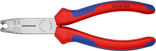 KNIPEX Abmantelungszange schwarz atramentiert, mit Mehrkomponenten-Hüllen 165 mm (SB-Karte/Blister) 13 42 165 SB