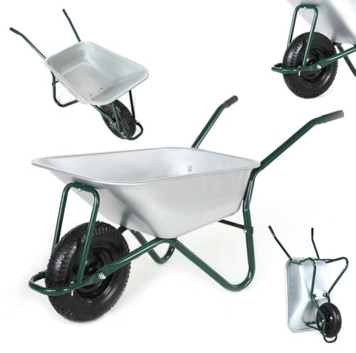 MAXCRAFT Schubkarre 250 kg 100 L Bauschubkarre Gartenschubkarre Transportkarre Schiebkarre mit Luftbereifung - Grün