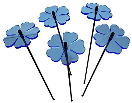 suncatcher Garden Decor 5 Leuchtende Sonnenfänger, 25cm große Blumen, Dekoration für Beet, Balkon und Terrasse oder als Gärtner Geschenk, Farbe:blau