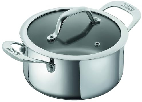 KUHN RIKON ALLROUND Kochtopf 3,1l, 20cm, für alle Herdarten inkl. Induktion, Edelstahltopf mit Glasdeckel, Backofentauglich, Optimale Wärmespeicherung und -verteilung, Spülmaschinentauglich