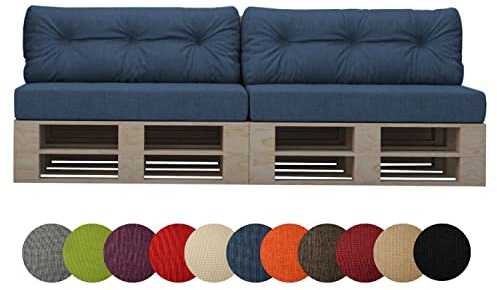 chilly pilley Almohadilla De Palet Copos De Espuma Cojín De Palet Tapicería De Palet Muebles De Palet Sofá De Palet Respaldo Acolchado Cojín del Asiento (Juego de 5, Azul)