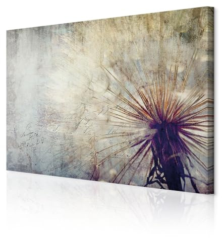 decomonkey Wandbilder Pusteblume 60x40 cm 1 Teilig Leinwandbilder Wanddeko | Strukturleinwand, Holzkeilrahmen, Bild auf Leinwand, Kunstdruck, Wohnzimmer, Wanddekoration, Abstrakt, Spruch, Pflanzen