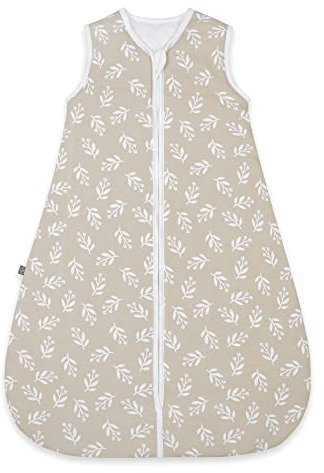 emma & noah Baby Schlafsack 2.5 TOG, Strampelsack für den Herbst und Winter in vielen Farben, Bio-Baumwolle, OEKO-TEX Zertifiziert, Schlafsack für Neugeborene (Floral Sand, 60 cm)