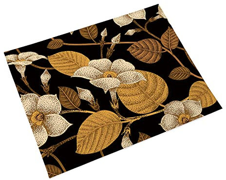 Manteles Individuales Beige De Hoja Dorada Salvamanteles Individuales Algodón Lino Lavable Individuales Mesa Resistente al Calor Bajoplatos Tapetes para Mesa Bajoplatos 30x45cm 6 Pcs