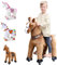 WondeRides Reitpferd mit Rollen Spielzeug für Kinder von 4–9 Jahren, Kinder Reittier, Ride-on Toy Reitpony, Rollenspiel-Reitspielzeug für Jungen und Mädchen, Größe 4,Braun-M445