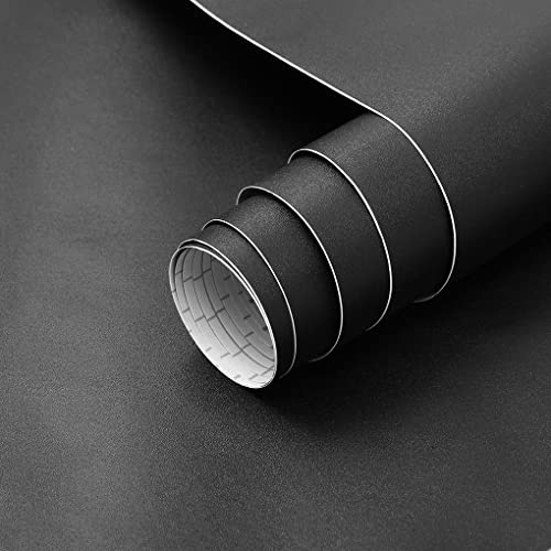 Arthome Schwarz Matt 90cmx3m Klebefolie, Selbstklebende Tapete für Möbel, Küche, Schränke, Tische, Wand - Moderne DIY Wandverkleidung