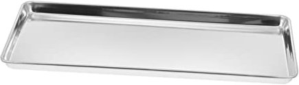 Homoyoyo Stainless Steel Rectangular Tray for Kitchen 31.5x24.5cm Cold Noodle Serving Plate Sturdy Food Storage for Restaurants and Hotels