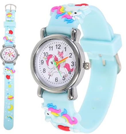 Kinderuhr Einhorn mit Silikonarmband und Legierung, 377a | Präzise Zeitmessung, Spritzwassergeschützt für Alltag und Feiertage, Dekoratives Geschenk für Kinder