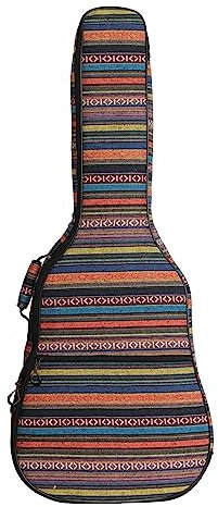 SONLED 40-41 Zoll Stricken Akustische Gitarre Tasche Elektrische Gitarre Fall Bunte Rand 10mm Baumwolle Pad Verdickung Weichen Rucksack (Color : A 40 41, Größe : 40-41 Inch)