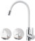Robinet Cuisine Flexible, Auralum Mitigeur Cuisine Blanc Pivotant à 360°, Mitigeur d'évier avec Tuyau en Silicone Flexible, Robinetterie de Cuisine avec Sortie d'Eau Haute