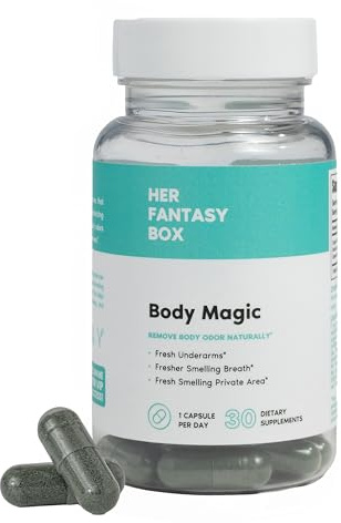 Her Fantasy Box | Body Magic | Chlorophyll Capsules – Vegan Detox & Digestion Support, Gut & Skin Health, Natural Energy Booster – 30 Capsules (200 mg)