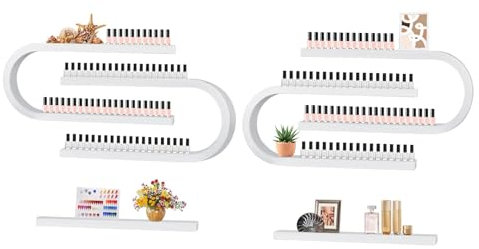 Lorvain 6PS Metal Wall Mounted Nail Polish Storage Racks, U Shape