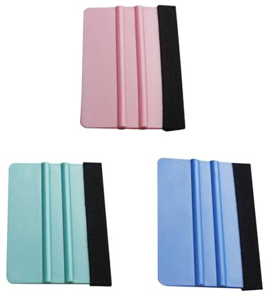 Xvnoesza 3Pcs Professional Plastic Scraper with Felt Edge Ideal for Removing Bubbles in Vinyl Wraps Wallpaper and Decals Scraper Set Included