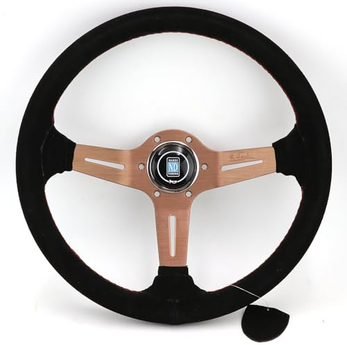 Volante Sportivo,Volante Auto Sportivo Ruote dello sterzo dello sterzo della deriva del volante universale da 14 pollici(Titanium)