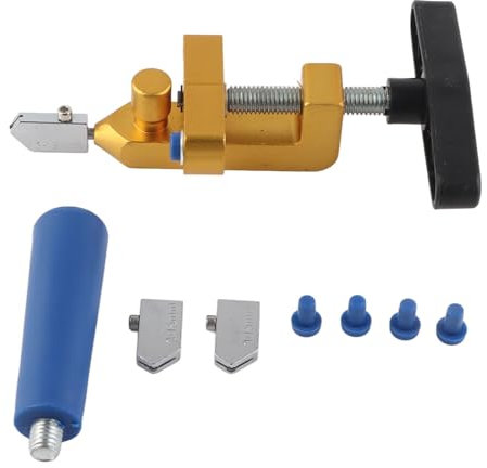 Glasfliesenschneider, 2-in-1-Handschneidewerkzeug-Set, PS-Kunststoffgriff, Körper aus Aluminiumlegierung, 3–15 Mm Schnittstärke für Glasfliesen, Verglaste Fliesen