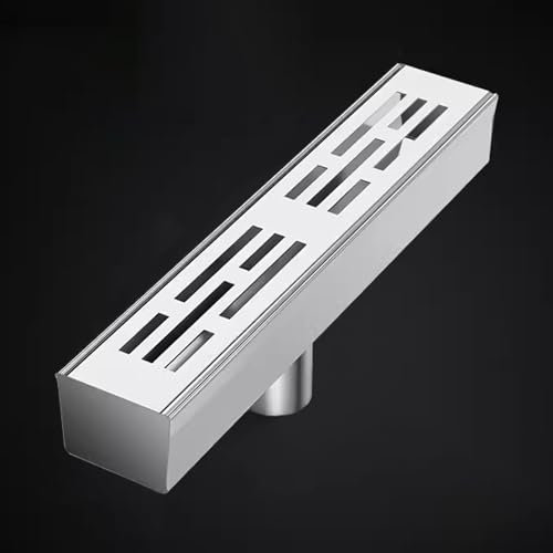 Oracra Entwässerungsrinne Schmaler Abflusskanal für Den Hof, Dekoratives Fallrohrset für Die Grabenentwässerung, Abflussrinne für Den Kellergarten, Lineares Duschgitter, Regenwassergitter(25cm,3x7cm)