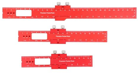 3-teiliges Metall-Schiebelineal, 16 20 30 Cm Zoll, Metrisch, Doppelskala, Anschlagmarkierung, T-Typ, Anreißlineal, CNC-Messung Tragbares Aluminium-Mehrwinkel-Holzbearbeitungslineal