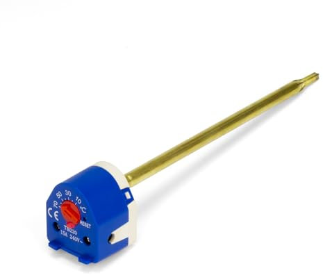 Kudos-Trading Immersion Heater Replacement Thermostat, 240V 15A, IP55 Home Immersion Heater Adjustable 10-70°C Water Heaters Easy Installation and Reliable Performance (7 Safety Thermostat)