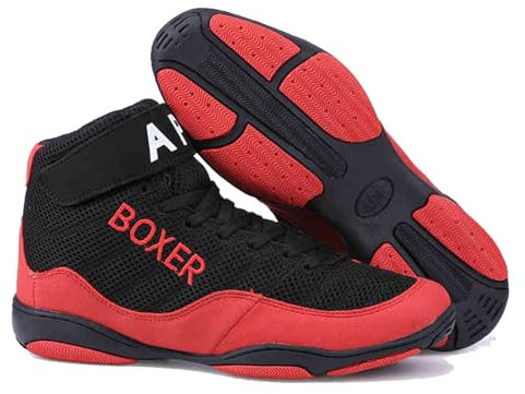 ForceRoute Boxschuhe FüR Herren,Unisex Boxing Shoe,Boxschuhe,Boxstiefel,Ringerschuhe Herren,Kampfsport Ringerschuhe,Boxer Schuhe,Bequem Im Inneren,Bietet KnöChelunterstüTzung,FüR Training Kampf MMA
