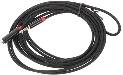 Hemobllo 3.5mm Male to Female Audio Cable Extension 2m with Braided Jacket and Microphone Support, Stereo Headphone Aux Cord Extender for Laptop, Smartphone, and Tablet Use