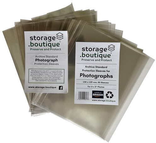 storage.boutique Fundas de protección para fotografía, estándar de archivo, sin ácidos, 159 x 130 mm, 50