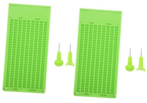 Healvian 2sets Scrittura Braille Con Punteruolo Tavoletta Braille Per Ciechi Kit Scrittura Per Apprendimento Penne