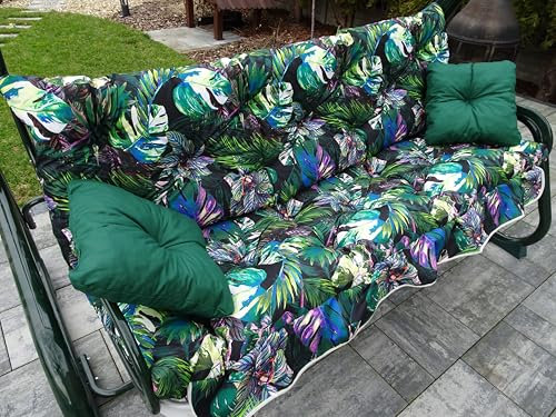 Jacek Schaukelkissen 175x55cm | Schaukelkissen-Set 4-teilig | Bankkissen | Gartenbankauflagen | Hollywoodschaukel Gartenbankauflage 175cm (Laos)
