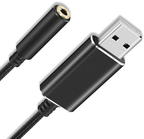 Qsvbeeqj Adaptateur de son USB Carte Son Stéréo Externe avec 3 5 mm Casque et Microphones pour PC Ordinateur Portable Bureaux