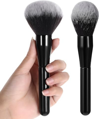 MBAIYO Lot de 2 grands pinceaux de maquillage professionnels pour poudre, fard à joues, contour, blush, fond de teint