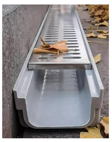 Grilles de drainage en métal robuste pour allée, garage, cour et terrasse. Grille d'égout durable et kit de drainage de canal (15 x 10 cm) Système de gestion efficace de l'eau