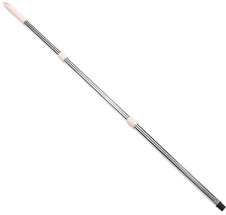 CONGARTENO Manche de Balai Acier Inoxydable à Sections avec Système de Filetage et Couverture Protectrice pour Têtes de Nettoyage pour Usage Domestique et Commercial