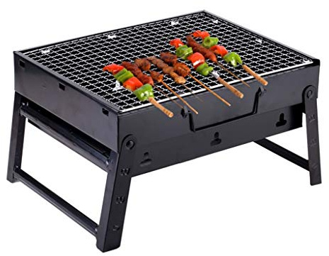 XDAWQP Parrilla portátil para Barbacoa, de Acero Inoxidable 430, Plegable, de carbón, para Horno de campaña.