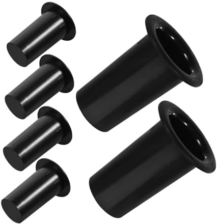Supporto Microfono da Tavolo in Plastica Nero 6 Pezzi Stabile | Base Antiscivolo, Appoggio Fisso, per Conservare Microfono su Scrivania, Accessorio Nero in Plastica