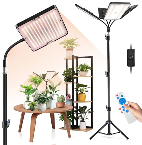 Lampe de culture LED à spectre complet avec support réglable, 984 LED avec minuterie et 10 luminosités, lumière pour fleurs, légumes, hydroponique et semis, pour débutants et jardiniers d'intérieur