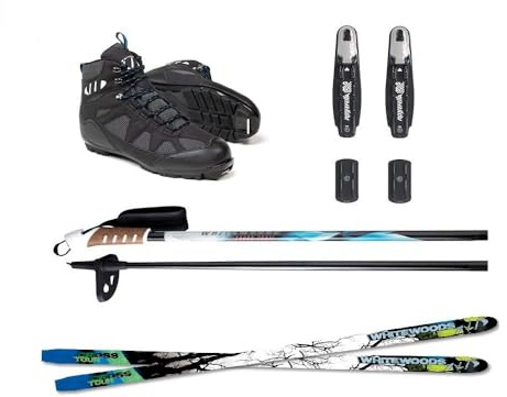 Whitewoods Adult NNN Cross Country Ski Package, 157cm - Skis, Bindings, Boots, Poles (38, 90-120 lbs.)