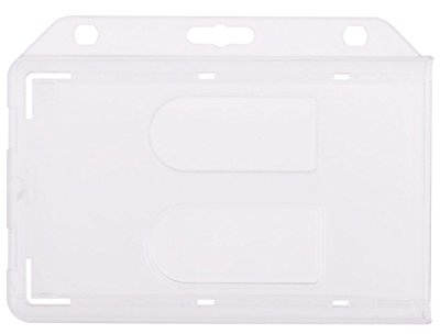 Karteo® Ausweishülle aus Polycarbonat | horizontal mattiert | für 2 Karten | im EC-Kartenformat (86 mm x 54 mm) | mit Daumenausschub