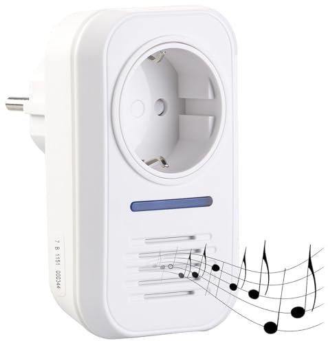 CASAcontrol Funkgong Steckdose: Steckdosen-Funkklingel für kinetische Funk-Taster, mit 230-V-Steckdose (Funktaster Klingel, Funk Klingel Taster, Funkschalter)
