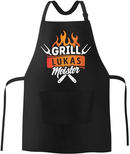MoonWorks® Grill-Schürze mit Name personalisierbar Grillseargent [Wunschname] Born to Grill-Geschenke Männer Skull
