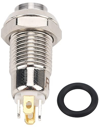 8 Mm 3 V Druckknopfschalter,Industrielle Steuerungskomponenten Steuerschalter Wasserdichter Druckknopf-Startschalter aus Edelstahl mit Licht für