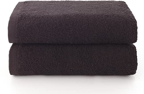 Top Towel - Plus - Large Bath Towels - Bathroom Towels - 2 Face or Bidet Towels - 30 x 50 cm - 100% Cotton - Black