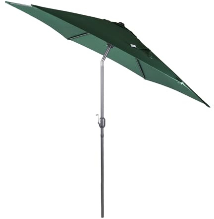 Alfresia 2.7m Garden Parasol – Large Outdoor Sun Shade with Crank Handle and Tilt, Steel Frame Patio Parasol for Garden or Outdoor Dining