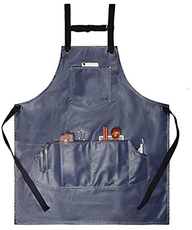 ALCKO Werkzeugschürze for Schreiner, Robuste Arbeitsschürze, wasserdichte Gewachste Leinenschürze Geeignet for Küche, Garten, Keramik, Handwerk, Werkstatt, Garage (Color : Blue, Size : XL)