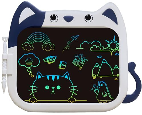 JOEAIS LCD Schreibtafel Kinder 10 Zoll, Zeichentablett Im Cartoon Katzen Design, PäDagogisches Und Reise Spielzeug Zeichentafeln füR Jungen Und MäDchen, GroßArtige Weihnachts Und Geburtstagsgeschenke