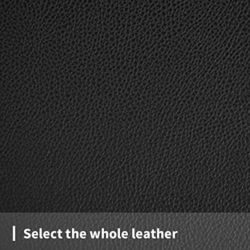 Lenkradbezug aus echtem Leder universal 38CM (15inch), Rutschfester und verschleißfester Lenkradschutz,Schwarz