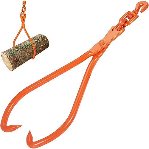 VEVOR Pinza Forestal para Troncos 812,8mm Pinza de Elevación para Troncos de Madera Ganchos Giratorios 2 Garras Capacidad 700 kg Pinza de Madera de Acero Herramienta Forestal para Arrastre, Transporte