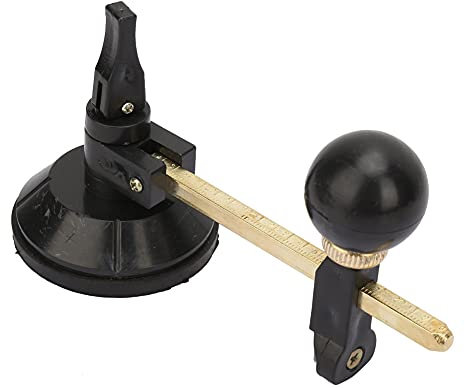 YWBL-WH Cortador de Vidrio con Círculo de Ventosa (20 cm), Cortador de Vidrio con Rodillo de 6 Ruedas, Cortador de Corte Circular de Brújulas para Vidrio, Herramienta de Corte de