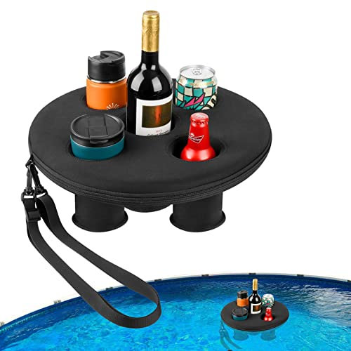 Pool Drink Holder Floats, Hot Tub Drink Tray with 5 Holes, Floating Spa Hot Tub Drink Tray for Pool, Beach Float, Summer Beach Leisure Cup Holder