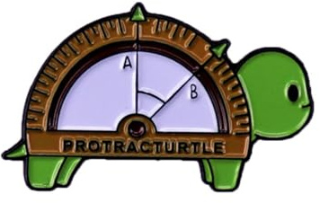 Protracturtle Enamel Pin Funny Math Turtle Enamel Pins Badges Lapel pins Brooches Decoration Pin Women Men Jewelry Accessories For Gifts